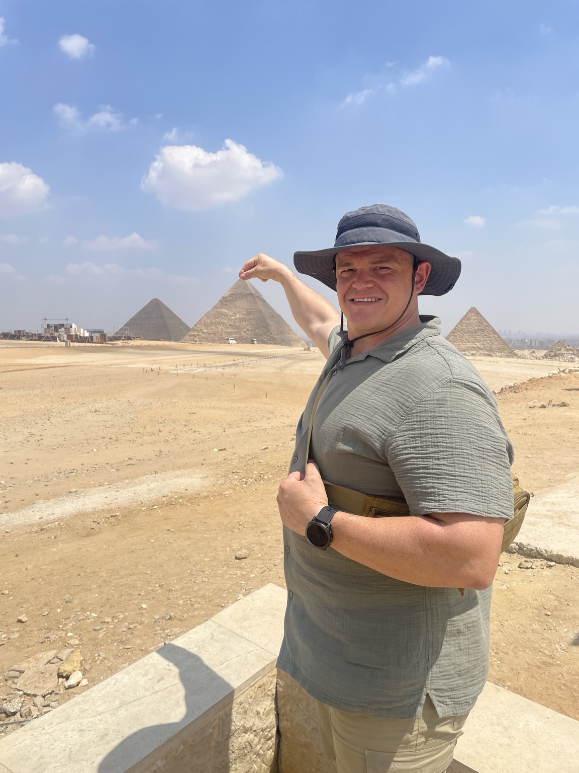 Francois visiting the pyramids during a journey